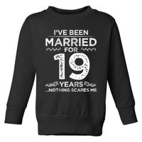 Couples Married 19 Years Retro 19th Wedding Anniversary Toddler Sweatshirt