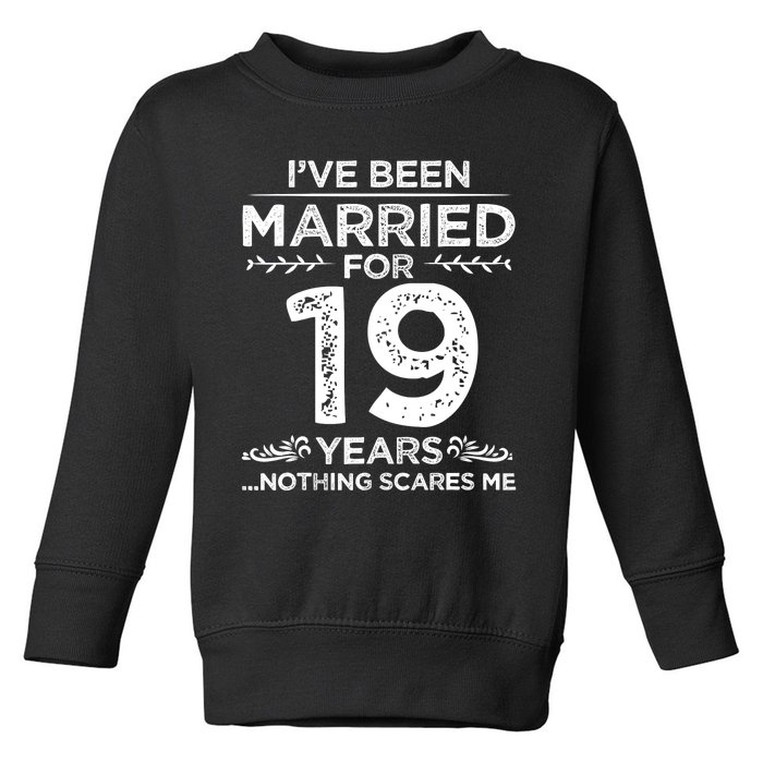 Couples Married 19 Years Retro 19th Wedding Anniversary Toddler Sweatshirt