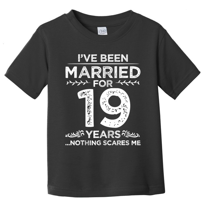 Couples Married 19 Years Retro 19th Wedding Anniversary Toddler T-Shirt