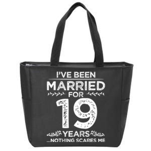 Couples Married 19 Years Retro 19th Wedding Anniversary Zip Tote Bag