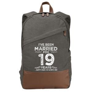 Couples Married 19 Years Retro 19th Wedding Anniversary Cotton Canvas Backpack