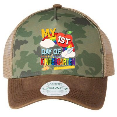 Cute My 1st Day Of Kindergarten Legacy Tie Dye Trucker Hat