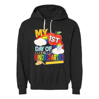 Cute My 1st Day Of Kindergarten Garment-Dyed Fleece Hoodie