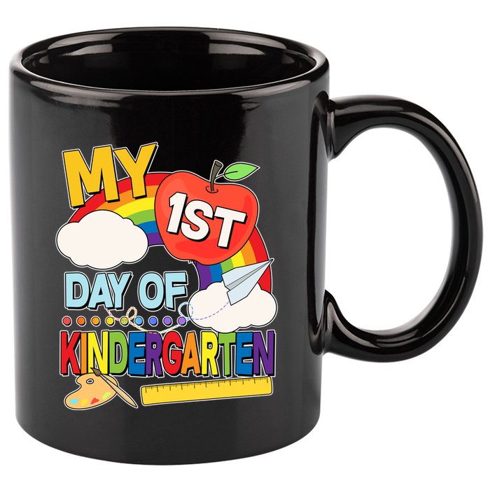 Cute My 1st Day Of Kindergarten 11oz C Handle Ceramic Mug