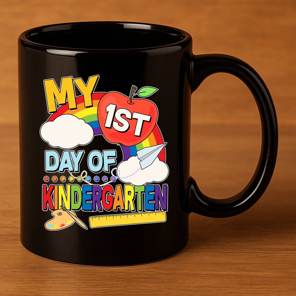 Cute My 1st Day Of Kindergarten 11oz C Handle Ceramic Mug