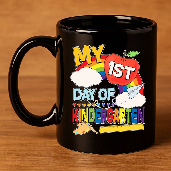 Cute My 1st Day Of Kindergarten 11oz C Handle Ceramic Mug