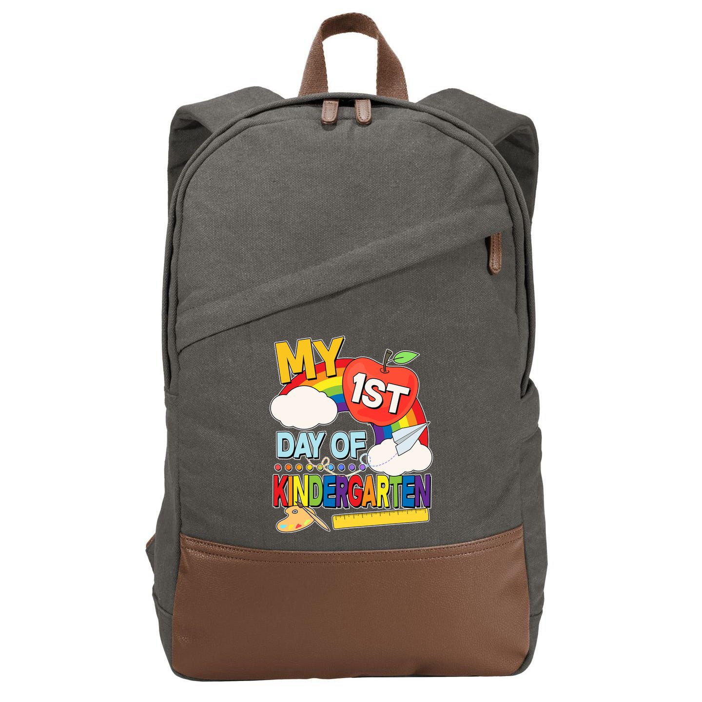 Cute My 1st Day Of Kindergarten Cotton Canvas Backpack