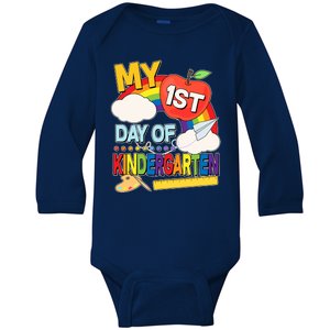 Cute My 1st Day Of Kindergarten Baby Long Sleeve Bodysuit