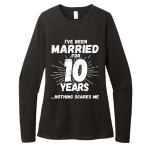 Couples Married 10 Years - Funny 10th Wedding Anniversary Womens CVC Long Sleeve Shirt