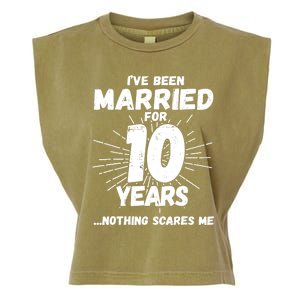 Couples Married 10 Years - Funny 10th Wedding Anniversary Garment-Dyed Women's Muscle Tee