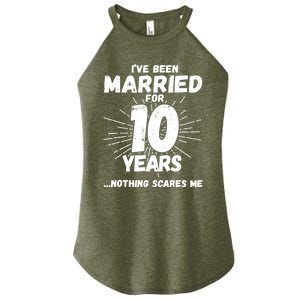 Couples Married 10 Years - Funny 10th Wedding Anniversary Women's Perfect Tri Rocker Tank