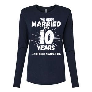 Couples Married 10 Years - Funny 10th Wedding Anniversary Womens Cotton Relaxed Long Sleeve T-Shirt