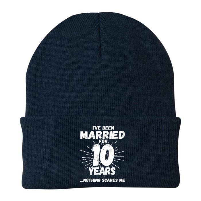 Couples Married 10 Years - Funny 10th Wedding Anniversary Knit Cap Winter Beanie