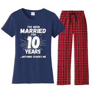 Couples Married 10 Years - Funny 10th Wedding Anniversary Women's Flannel Pajama Set