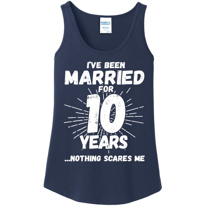 Couples Married 10 Years - Funny 10th Wedding Anniversary Ladies Essential Tank