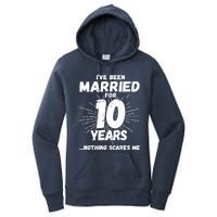 Couples Married 10 Years - Funny 10th Wedding Anniversary Women's Pullover Hoodie