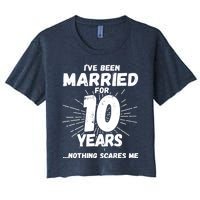 Couples Married 10 Years - Funny 10th Wedding Anniversary Women's Crop Top Tee