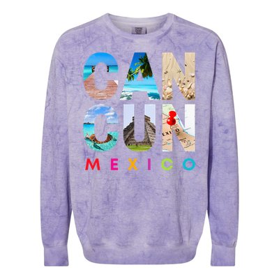 Cancun Mexico 2023 Vacation Beach Colorblast Crewneck Sweatshirt