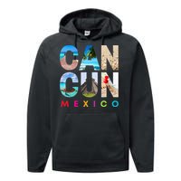 Cancun Mexico 2023 Vacation Beach Performance Fleece Hoodie