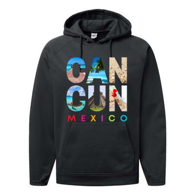 Cancun Mexico 2023 Vacation Beach Performance Fleece Hoodie