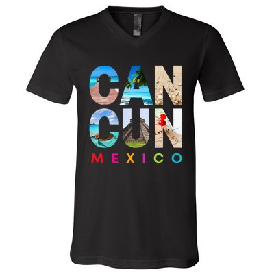 Cancun Mexico 2023 Vacation Beach V-Neck T-Shirt