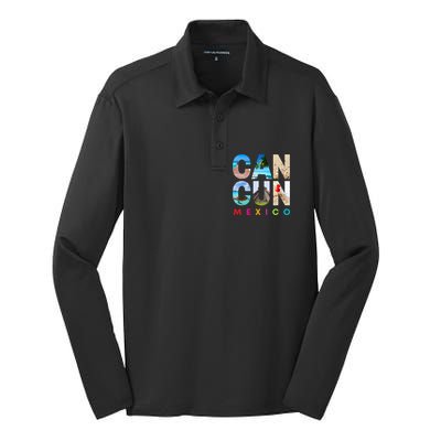 Cancun Mexico 2023 Vacation Beach Silk Touch Performance Long Sleeve Polo