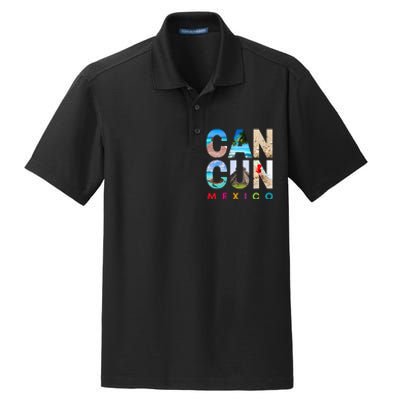 Cancun Mexico 2023 Vacation Beach Dry Zone Grid Polo