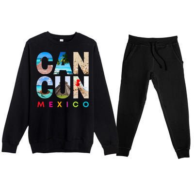 Cancun Mexico 2023 Vacation Beach Premium Crewneck Sweatsuit Set