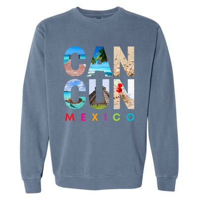 Cancun Mexico 2023 Vacation Beach Garment-Dyed Sweatshirt