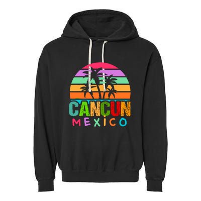 Cancun Mexico 2024 Vacation Beach Matching Family Group Garment-Dyed Fleece Hoodie