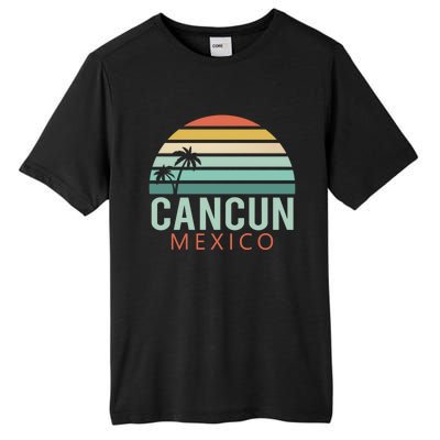 Cancun Mexico 2020 Retro Sun And Palm Group Gift Tall Fusion ChromaSoft Performance T-Shirt