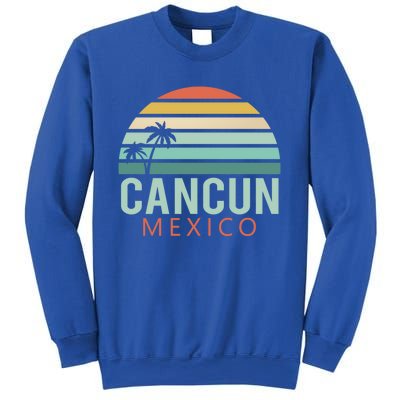 Cancun Mexico 2020 Retro Sun And Palm Group Gift Sweatshirt