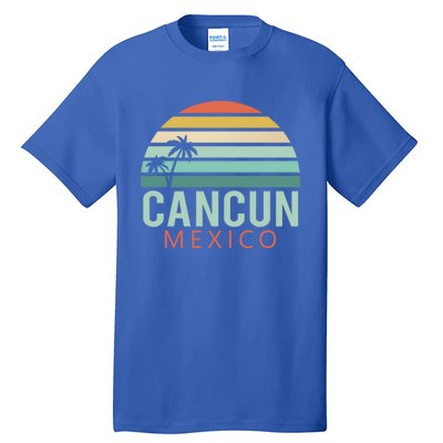 Cancun Mexico 2020 Retro Sun And Palm Group Gift Tall T-Shirt