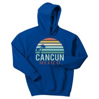 Cancun Mexico 2020 Retro Sun And Palm Group Gift Kids Hoodie