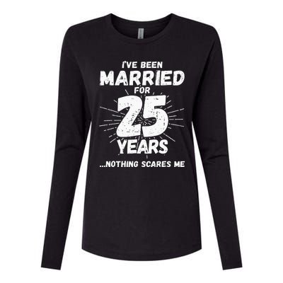 Couples Married 25 Years Funny 25th Wedding Anniversary Womens Cotton Relaxed Long Sleeve T-Shirt