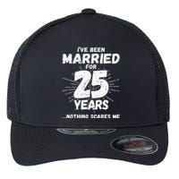 Couples Married 25 Years Funny 25th Wedding Anniversary Flexfit Unipanel Trucker Cap