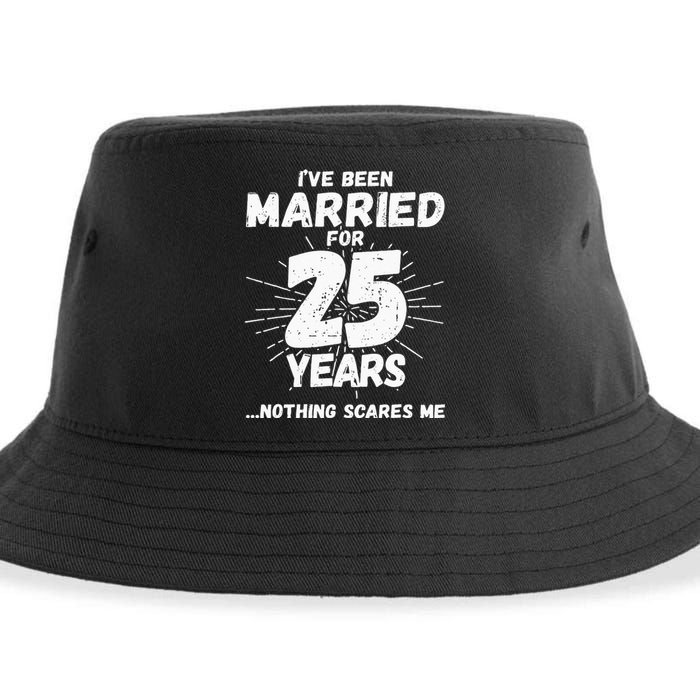 Couples Married 25 Years Funny 25th Wedding Anniversary Sustainable Bucket Hat