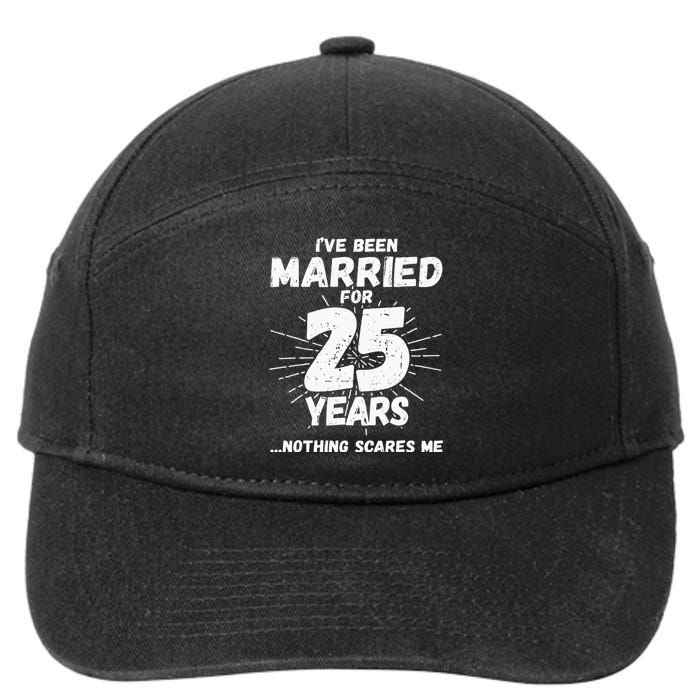 Couples Married 25 Years Funny 25th Wedding Anniversary 7-Panel Snapback Hat