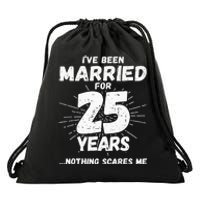 Couples Married 25 Years Funny 25th Wedding Anniversary Drawstring Bag