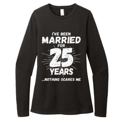 Couples Married 25 Years Funny 25th Wedding Anniversary Womens CVC Long Sleeve Shirt