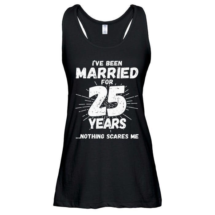 Couples Married 25 Years Funny 25th Wedding Anniversary Ladies Essential Flowy Tank