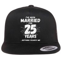 Couples Married 25 Years Funny 25th Wedding Anniversary Flat Bill Trucker Hat