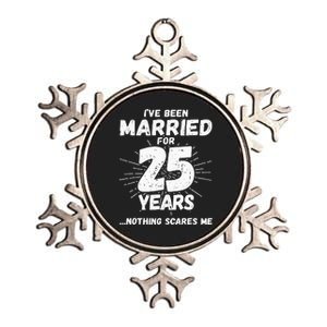 Couples Married 25 Years Funny 25th Wedding Anniversary Metallic Star Ornament