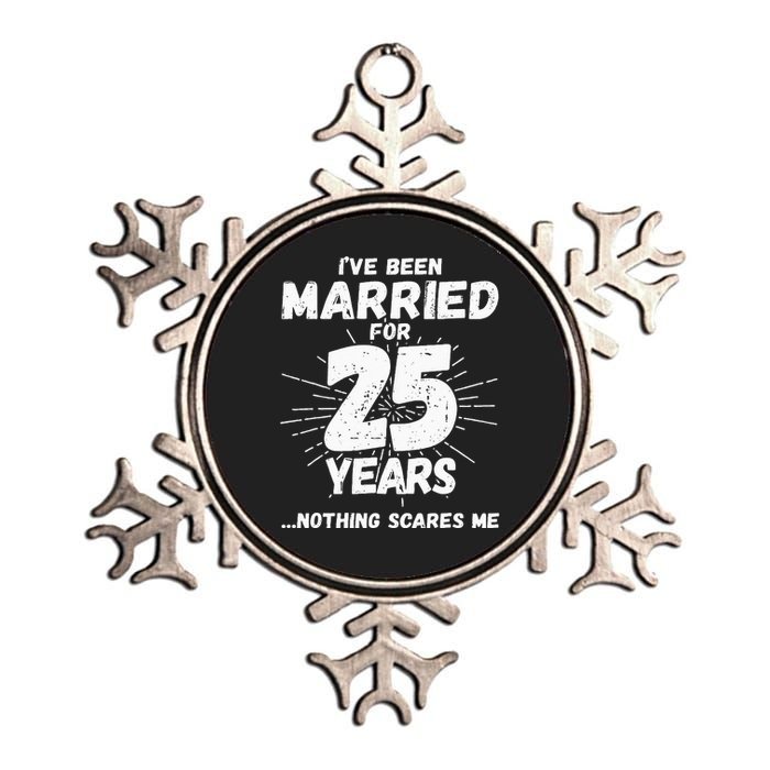 Couples Married 25 Years Funny 25th Wedding Anniversary Metallic Star Ornament