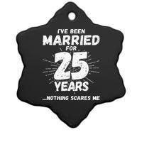 Couples Married 25 Years Funny 25th Wedding Anniversary Ceramic Star Ornament