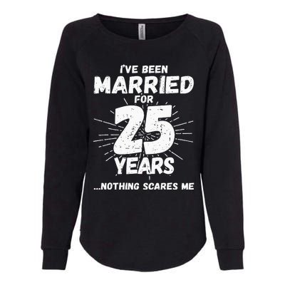 Couples Married 25 Years Funny 25th Wedding Anniversary Womens California Wash Sweatshirt