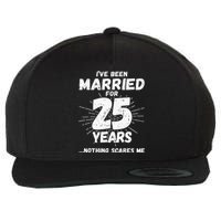 Couples Married 25 Years Funny 25th Wedding Anniversary Wool Snapback Cap