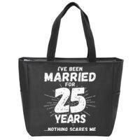 Couples Married 25 Years Funny 25th Wedding Anniversary Zip Tote Bag