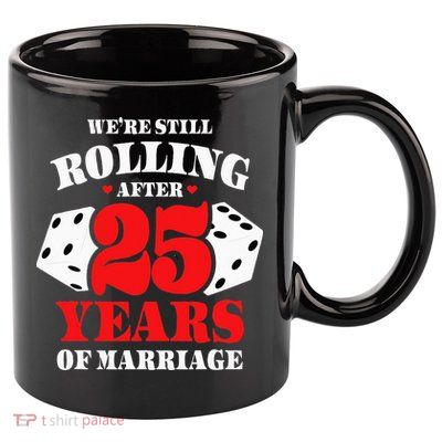 Couples Married 25 Years Funny 25th Wedding Anniversary 11oz C Handle Ceramic Mug
