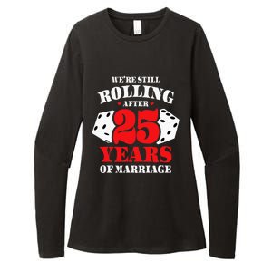 Couples Married 25 Years Funny 25th Wedding Anniversary Womens CVC Long Sleeve Shirt